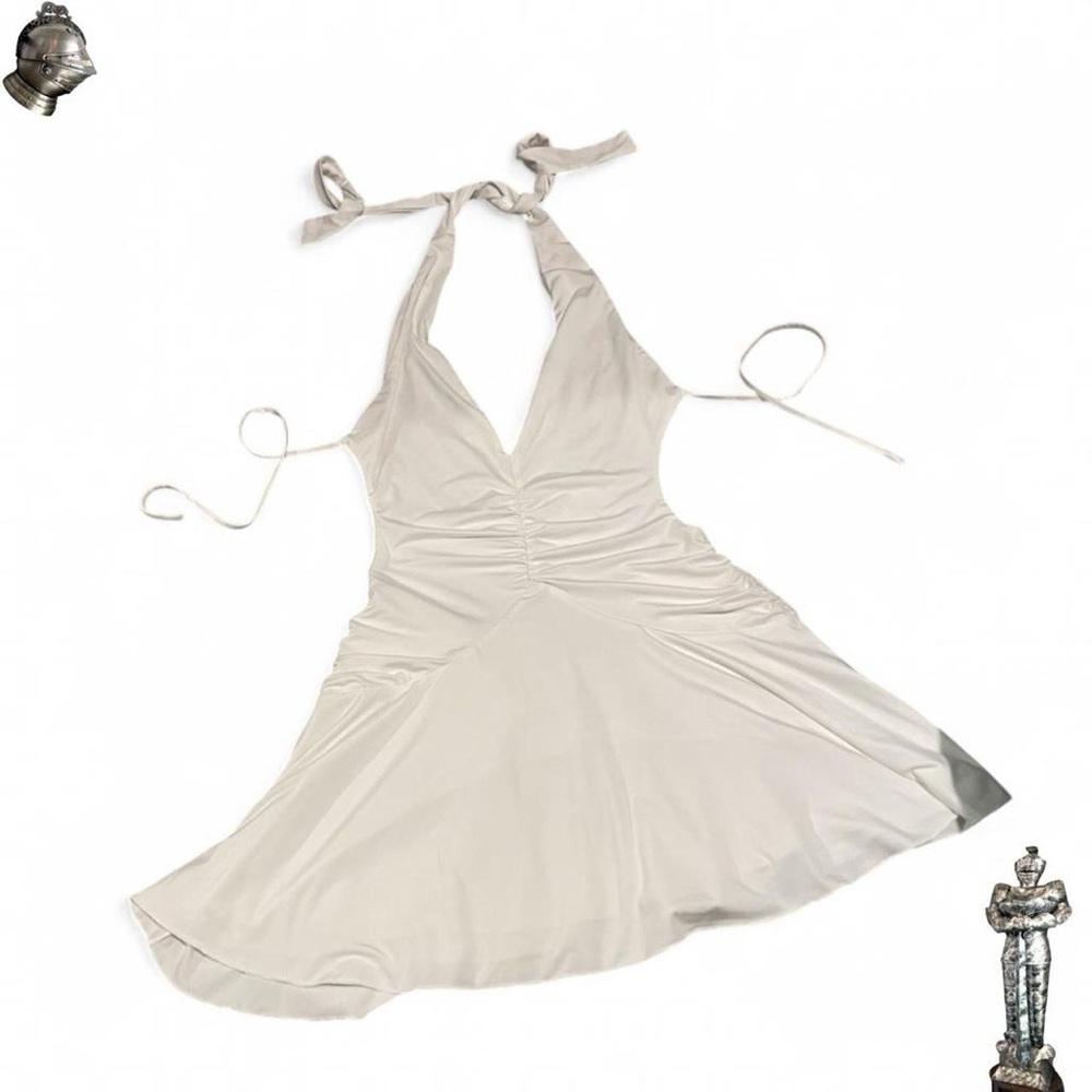 That’s So Fetch white backless halter dress